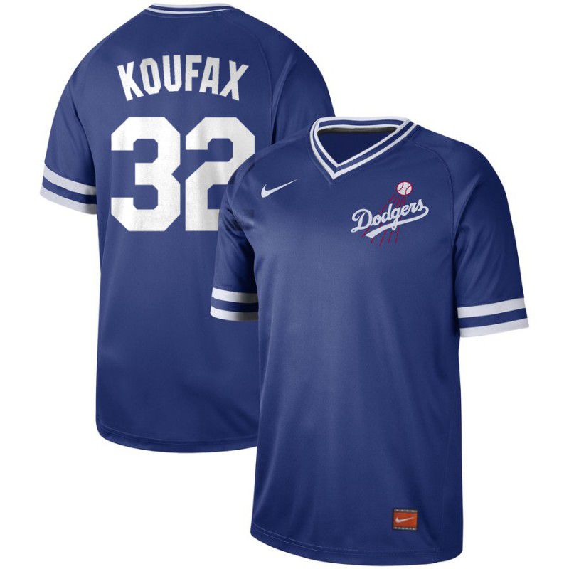 Men Los Angeles Dodgers 32 Koufax Blue Nike Cooperstown Collection Legend V-Neck MLB Jersey